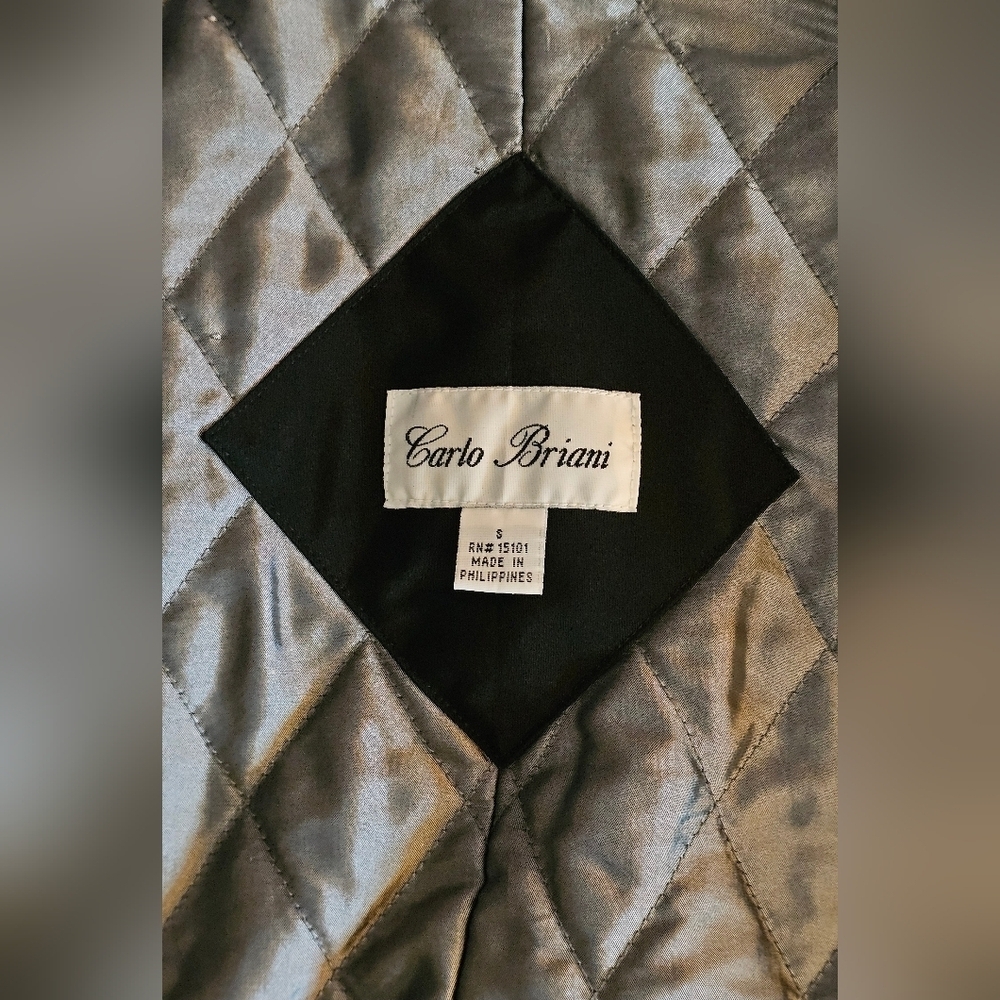 Carlo Briani Black Trench Coat | Classic Belted Vintage Style - Picture 5 of 5